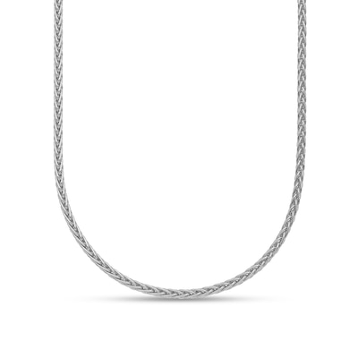 2.0mm Wheat Chain Necklace in Solid Platinum