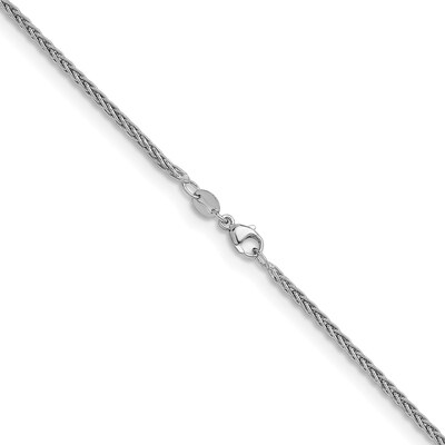 2.0mm Wheat Chain Necklace in Solid Platinum