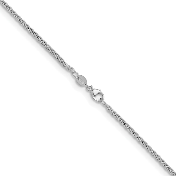 2.0mm Wheat Chain Necklace in Solid Platinum