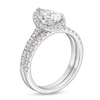 Thumbnail Image 2 of 1.70 CT. T.W. Pear-Shaped Certified Lab-Created Diamond Frame Bridal Set in 14K White Gold (F/SI2)