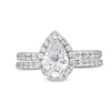 Thumbnail Image 3 of 1.70 CT. T.W. Pear-Shaped Certified Lab-Created Diamond Frame Bridal Set in 14K White Gold (F/SI2)