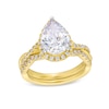 Thumbnail Image 0 of 2.50 CT. T.W. Pear-Shaped Certified Lab-Created Diamond Frame Twist Bridal Set in 14K Gold (F/SI2)
