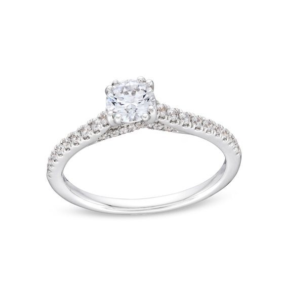 0.69 CT. T.W. Diamond Double Prong Engagement Ring in 14K White Gold