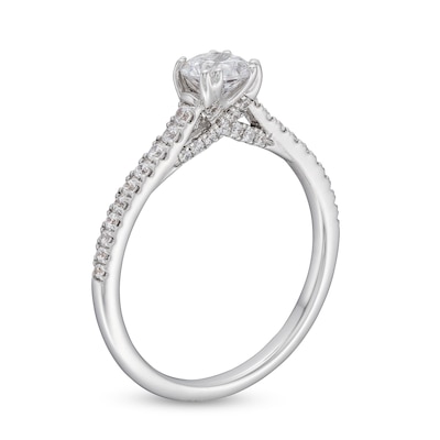 0.69 CT. T.W. Diamond Double Prong Engagement Ring in 14K White Gold