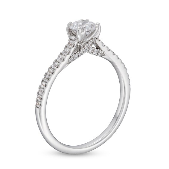 0.69 CT. T.W. Diamond Double Prong Engagement Ring in 14K White Gold