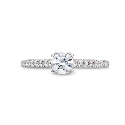 0.69 CT. T.W. Diamond Double Prong Engagement Ring in 14K White Gold