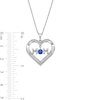 4.0mm White Lab-Created Sapphire "MOM" Heart Pendant in Sterling Silver