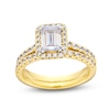 Thumbnail Image 0 of 1.70 CT. T.W. Emerald-Cut Certified Lab-Created Diamond Frame Bridal Set in 14K Gold (F/SI2)