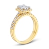 Thumbnail Image 2 of 1.70 CT. T.W. Emerald-Cut Certified Lab-Created Diamond Frame Bridal Set in 14K Gold (F/SI2)