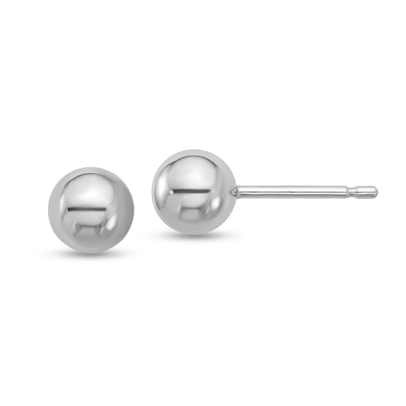 6.0mm Ball Stud Earrings in Hollow Platinum|Peoples Jewellers