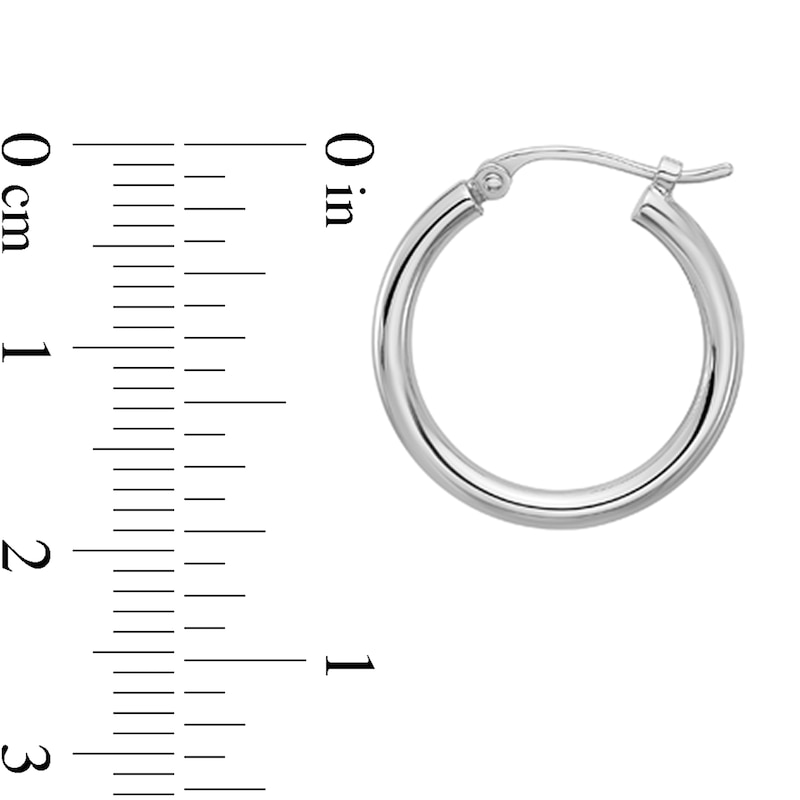 18.5mm Tube Hoop Earrings in Hollow Platinum