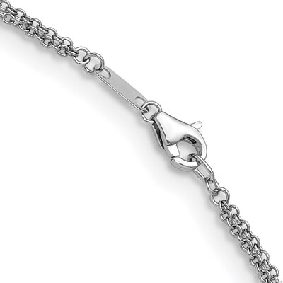 Interlocking Circles Double Chain Necklace in Platinum