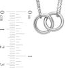 Thumbnail Image 2 of Interlocking Circles Double Chain Necklace in Platinum