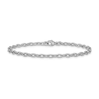 3.0mm Cable Chain Bracelet in Solid Platinum - 7.25"