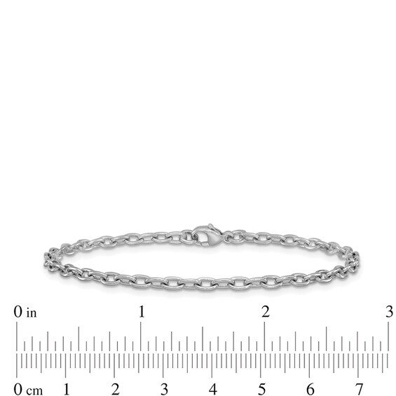 3.0mm Cable Chain Bracelet in Solid Platinum - 7.25"