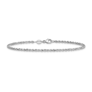 2.2mm Rope Chain Bracelet in Solid Platinum