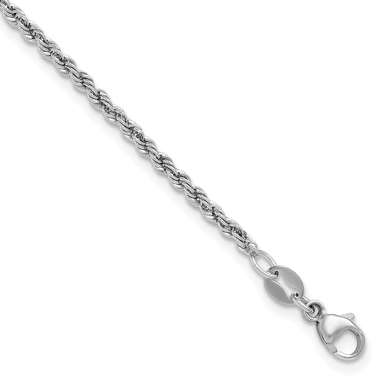 2.2mm Rope Chain Bracelet in Solid Platinum