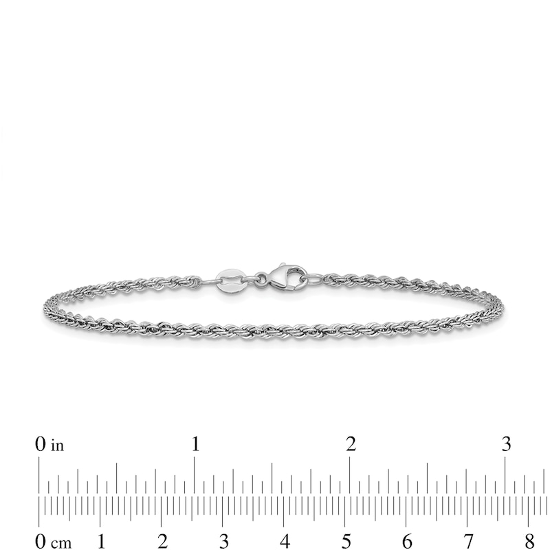 2.2mm Rope Chain Bracelet in Solid Platinum - 7.5"