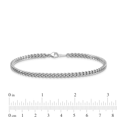 3.5mm Curb Chain Bracelet in Solid Platinum - 8"