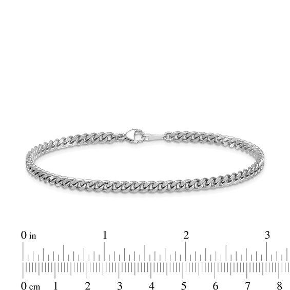 3.5mm Curb Chain Bracelet in Solid Platinum - 8"