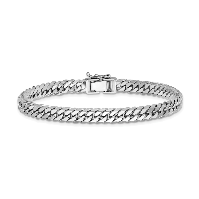 6.5mm Diamond-Cut Curb Chain Bracelet in Solid Platinum - 8"