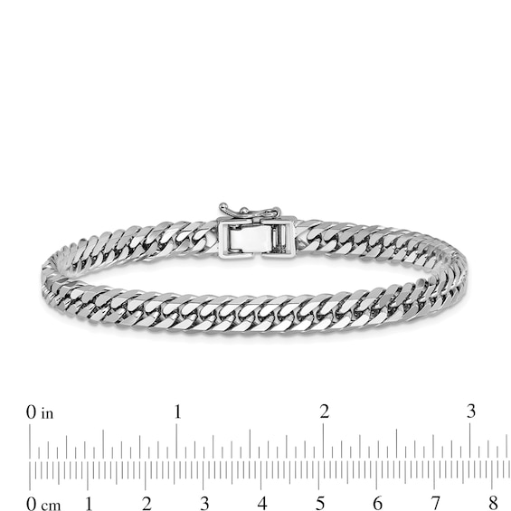 6.5mm Diamond-Cut Curb Chain Bracelet in Solid Platinum - 8"