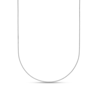 0.7mm Box Chain Necklace in Solid Platinum