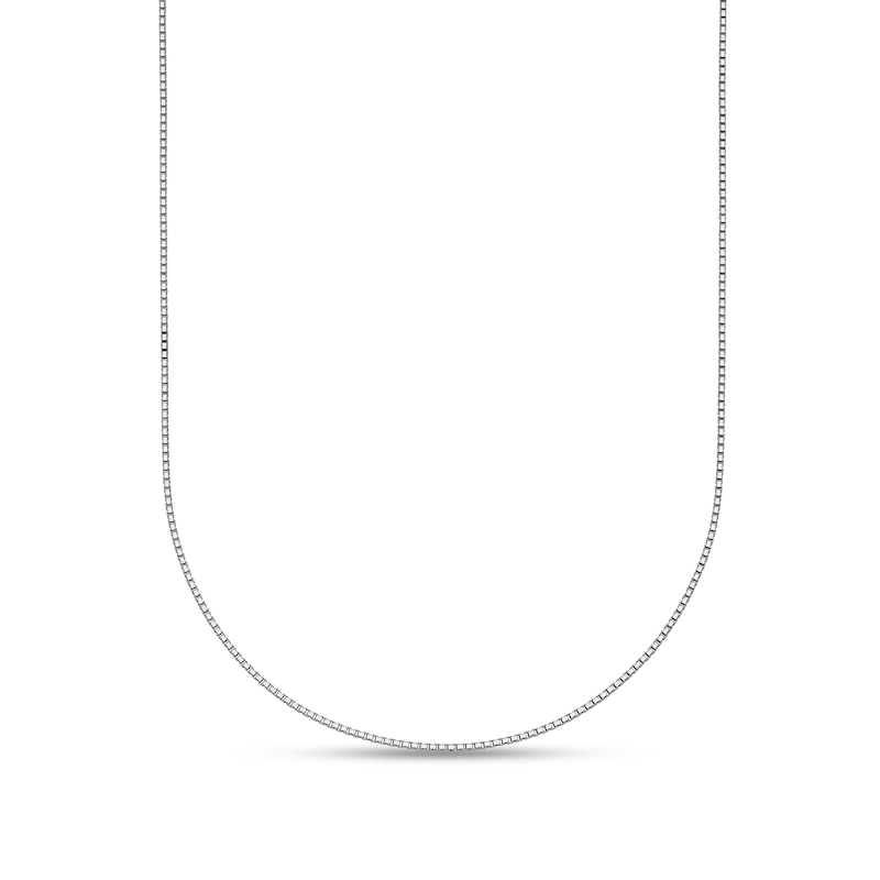 0.7mm Box Chain Necklace in Solid Platinum - 18"