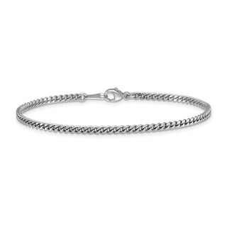 2.5mm Curb Chain Bracelet in Solid Platinum - 7.5"