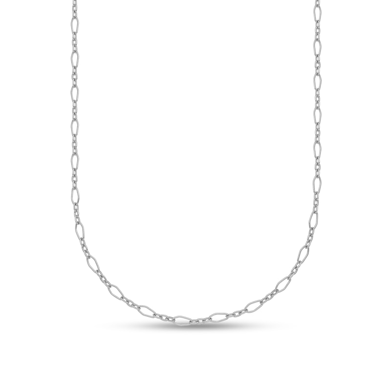 2.4mm Alternating Oval Link Chain Necklace in Solid Platinum - 16"|Peoples Jewellers