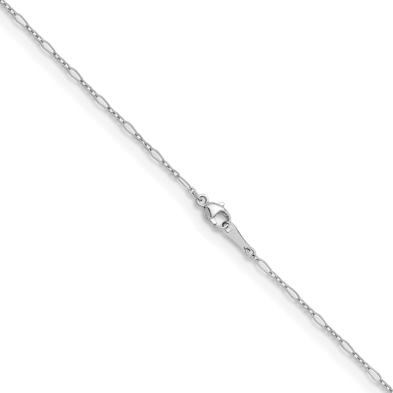 2.4mm Alternating Oval Link Chain Necklace in Solid Platinum - 16"