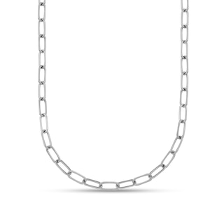 3.4mm Paper Clip Chain Necklace in Solid Platinum - 18"