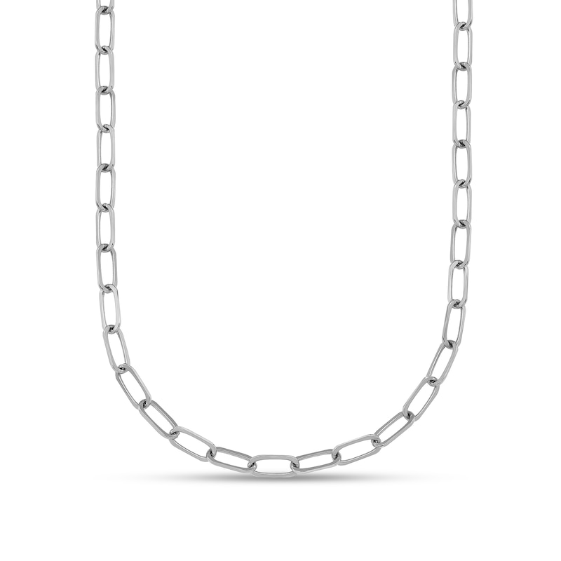 3.4mm Paper Clip Chain Necklace in Solid Platinum - 18"|Peoples Jewellers