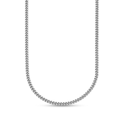 2.5mm Curb Chain Necklace in Solid Platinum