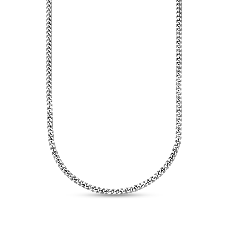 2.5mm Curb Chain Necklace in Solid Platinum - 18"