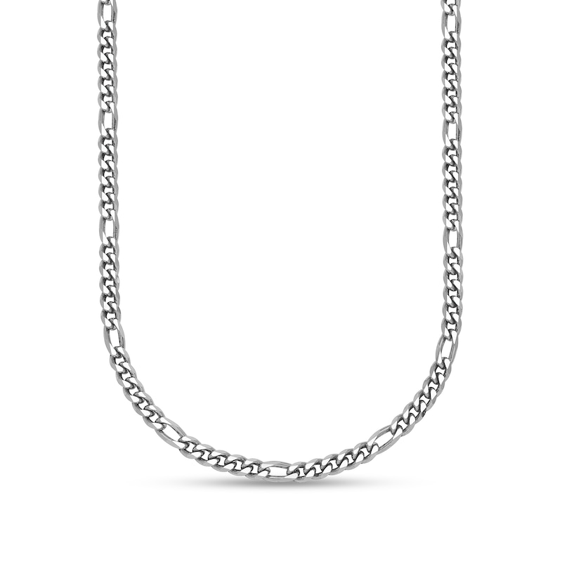 3.2mm Figaro Chain Necklace in Solid Platinum
