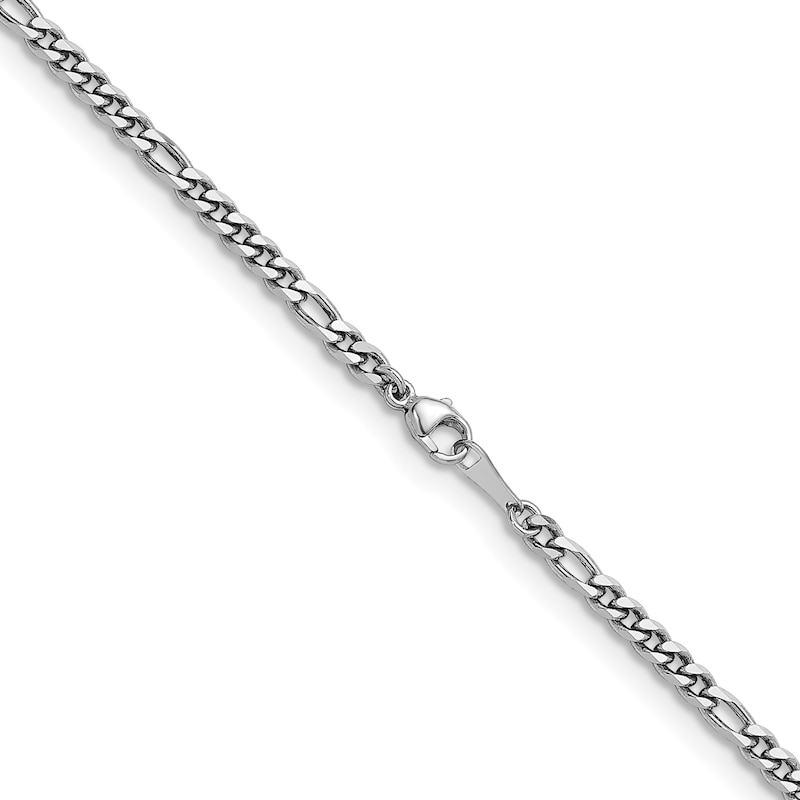3.2mm Figaro Chain Necklace in Solid Platinum - 20"