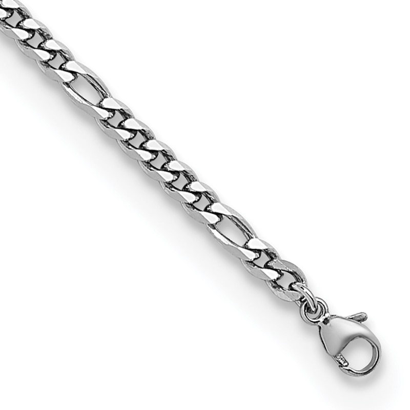 3.2mm Figaro Chain Bracelet in Solid Platinum - 8"
