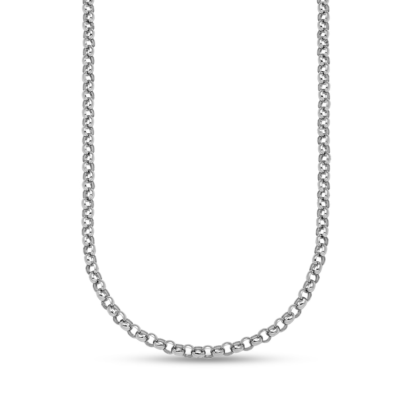 3.4mm Rolo Chain Necklace in Solid Platinum - 16"