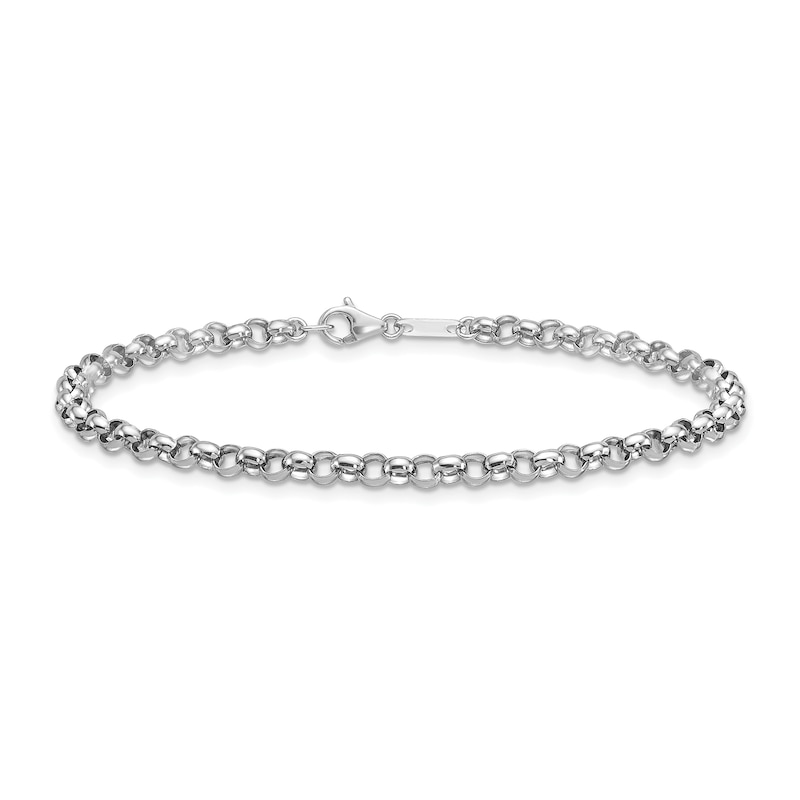 3.4mm Rolo Chain Bracelet in Solid Platinum - 7.5"