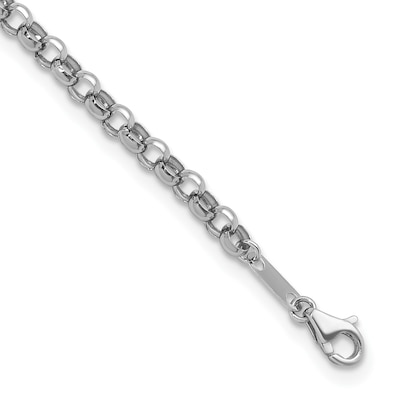 3.4mm Rolo Chain Bracelet in Solid Platinum - 7.5"