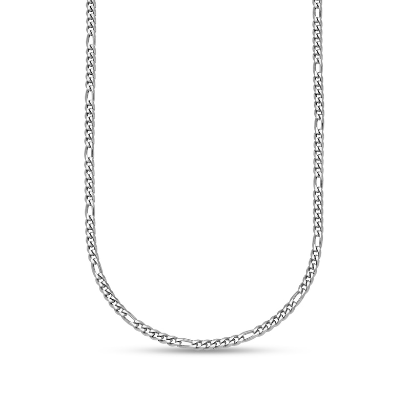 2.5mm Figaro Chain Necklace in Solid Platinum - 20"