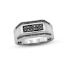 Thumbnail Image 0 of Vera Wang Men 0.37 CT. T.W. Black Diamond Multi-Row Ring in Sterling Silver