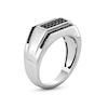 Vera Wang Men 0.37 CT. T.W. Black Diamond Multi-Row Ring in Sterling Silver