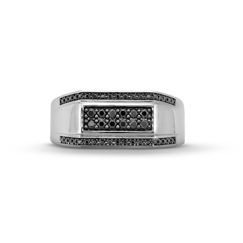 Vera Wang Men 0.37 CT. T.W. Black Diamond Multi-Row Ring in Sterling Silver|Peoples Jewellers