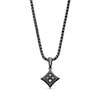 Vera Wang Men 0.29 CT. T.W. Black Diamond Tilted Square Pendant in Sterling Silver with Black Ruthenium - 22”