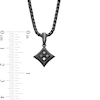 Vera Wang Men 0.29 CT. T.W. Black Diamond Tilted Square Pendant in Sterling Silver with Black Ruthenium - 22”