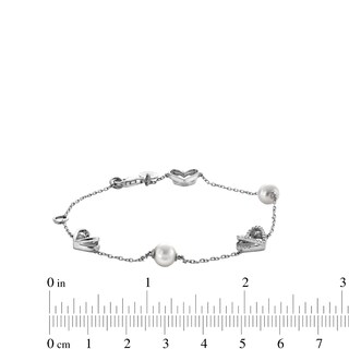 The Kindred Heart from Vera Wang Love Collection Freshwater Cultured Pearl and Diamond Bracelet in Sterling Silver