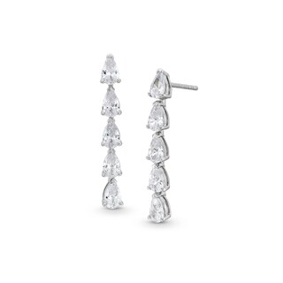 1.50 CT. T.W. Pear-Shaped Certified Lab-Created Diamond Linear Drop Earrings in 14K White Gold (F/SI2)