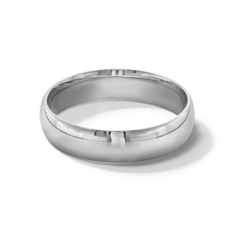 Men's 5.0mm Comfort-Fit Wedding Band in Sterling Silver